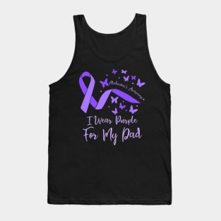 I Wear Purple For My Dad Alzheimer's Awareness Ribbon Tank Top